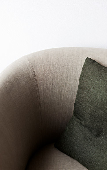 armchair with removable fabric