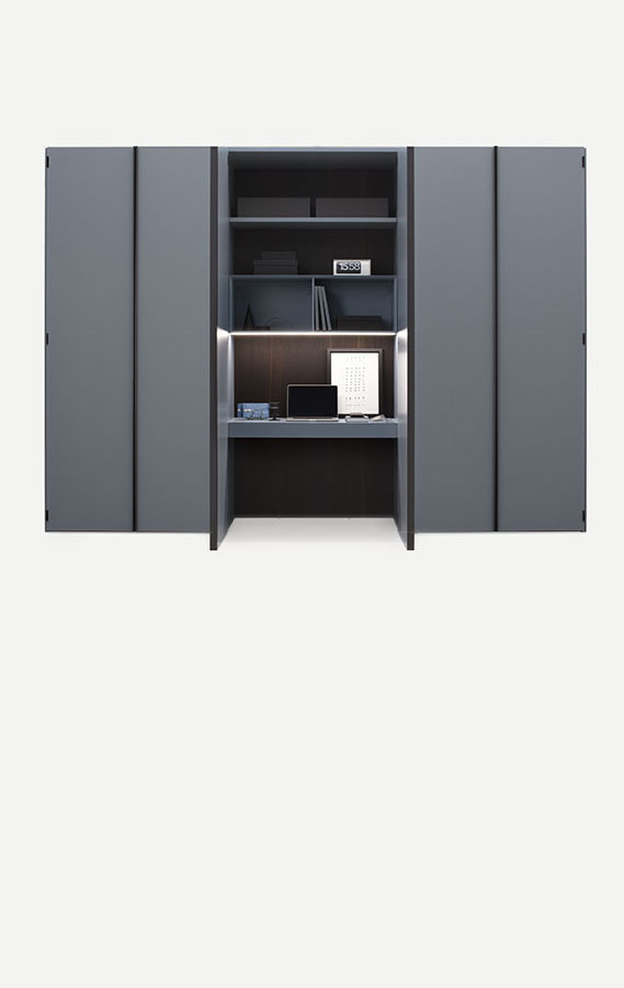 Pianca Amalfi wardrobe with hinged, sliding, flush sliding and Cardine hinged wooden doors available in lacquered and wood finish