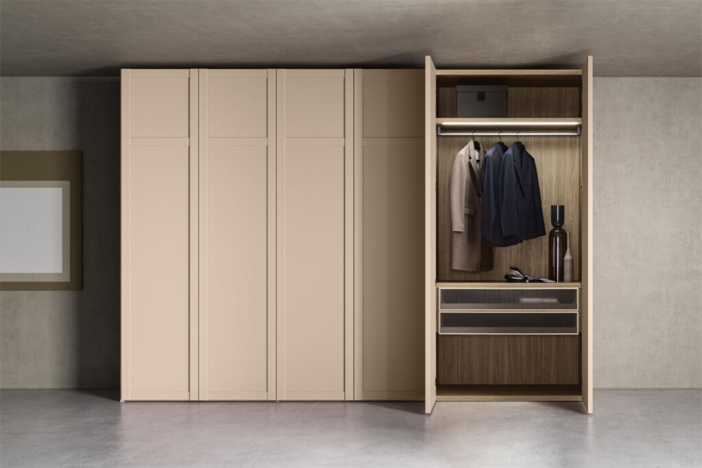 Verona wardrobe with hinged, and flush-sliding door design Calvi Brambilla