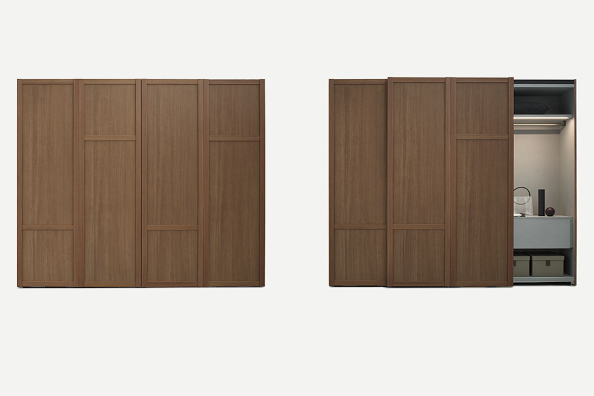 PIANCA Verona armadio anta legno con apertura battente e complanare disponibile in essenza e in laccato opaco