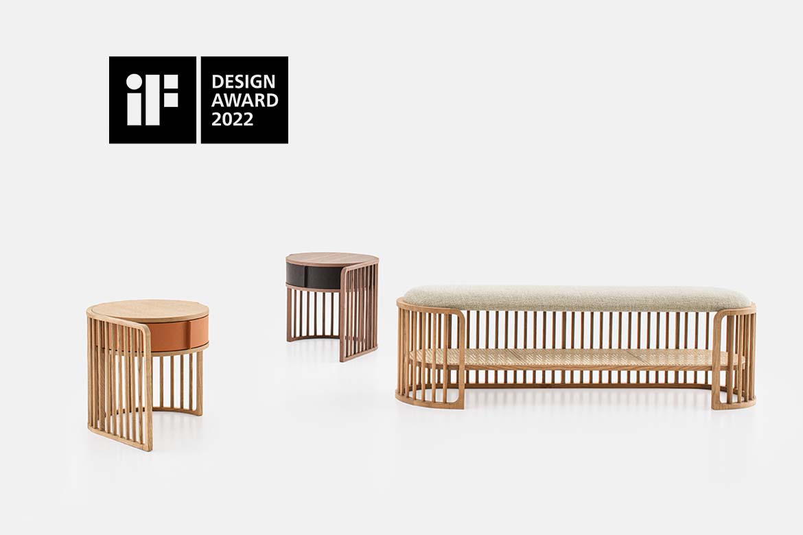 IF Design Award 2022 comodino in legno Palù design Raffaella Mangiarotti per Pianca